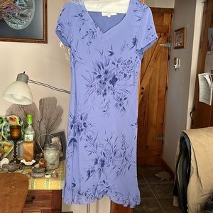 Donna  Ricco Lavender Dress w/Floral Print 8P